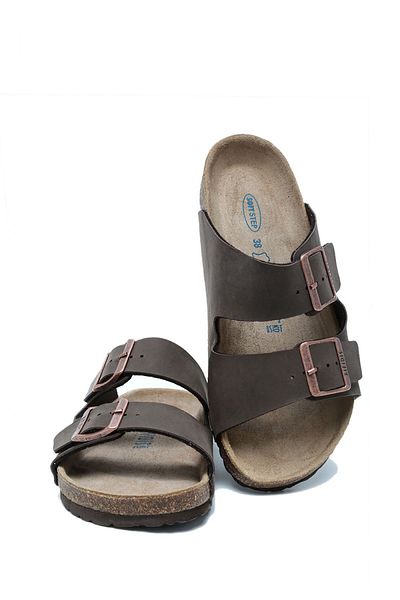 Kifidis Ks10260Sk Soft Step Women's Double Banded Cork Slippers 36-41 03 - Brown