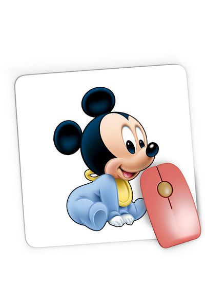 OEM Mousepad Gaming Mickey Mouse Baby Small Chibi Cute Design, 21x19 см