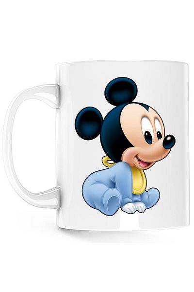 OEM Cana Mickey Mouse Baby Small Chibi Cute Design, alba, 330 ml