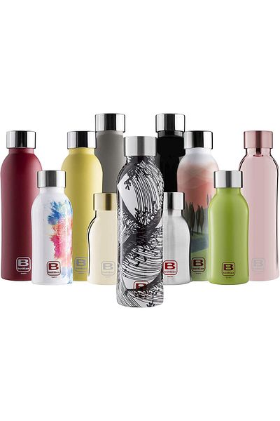 BUGATTI B Bottle Twin Ultra-light and Thermal 18/10 Stainless Steel Bottle for Cold and Hot Water -