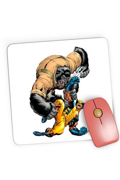 OEM Mousepad Gaming X-men DC Comic Books Fight Gorilla Claws Muscles, 21x19 см