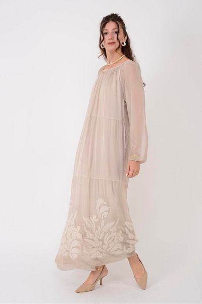 Park Moda SN370 ΜΕΤΑΞΩΤΟ ΦΟΡΕΜΑ MADONNA με ΛΕΠΤΟΜΕΡΗ ΠΑΝΤΑΛΟΝΙΑ ΑΝΑΓΚΑΣΜΑΤΑ