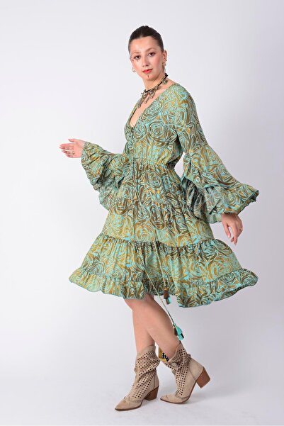 Park Moda G-123 Arya Batik Pattern Short Dress