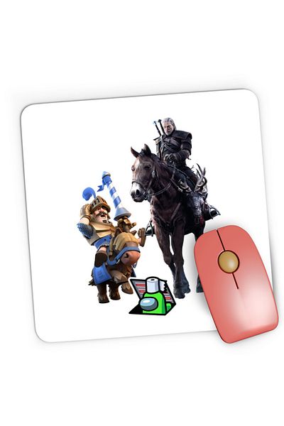 OEM Mousepad Gaming Clash Royale Among Horse Witcher Ride Strategy, 21x19 см