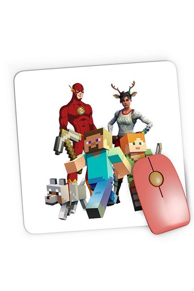 OEM Mousepad Gaming Minecraft Dog Couple Fortnite Flash, 21x19 см