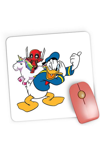 OEM Mousepad Gaming Donald Duck DeadPool Marvel Universal Studios, 21x19 см