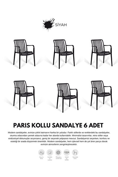 Daim Plastik Paris 6 Adet Kollu Lux Cafe & Restaurant Sandalyesi