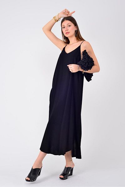 Park Moda An10717 Knitting Detailed Hanging Dress