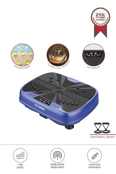Torima Egzersiz Aleti Kumandalı Yüksek Titreşimli Programlı Kondisyon Aleti VEP1000 Mavi
