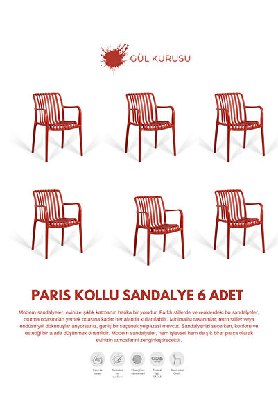 Daim Plastik Paris 6 Adet Kollu Lux Cafe & Restaurant Sandalyesi