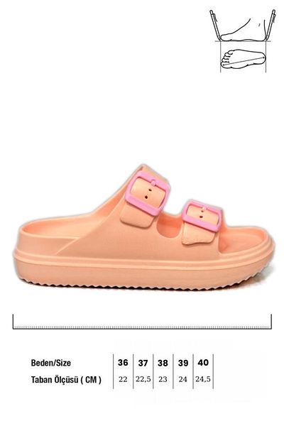 sermoda Double Buckle Lightweight Eva Summer Beach Slippers Pool Slippers Sink Slippers Powder Pink