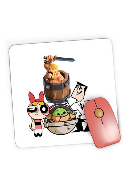 OEM Mousepad Gaming Clash of Clans Powerpuff Girls Blossom Baby Yoda, 21x19 см