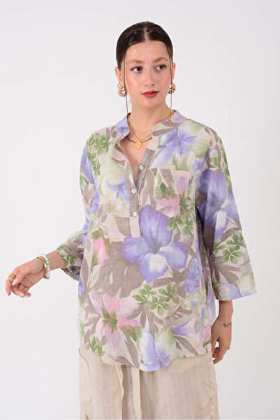 Park Moda 15455F-4 ΠΟΥΚΑΜΙΣΟ ΜΕ ΣΧΕΔΙΟ ΛΟΥΛΟΥΔΙΩΝ
