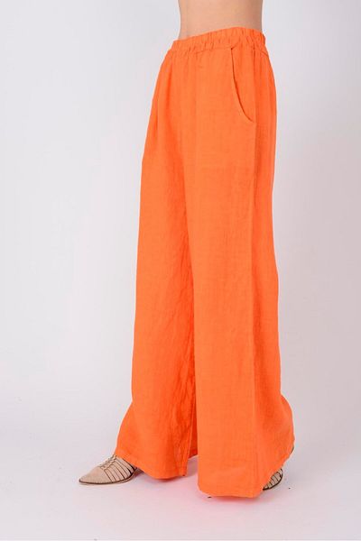 Park Moda 22-52 Pocket Detail Linen Pants with Elastic Waist