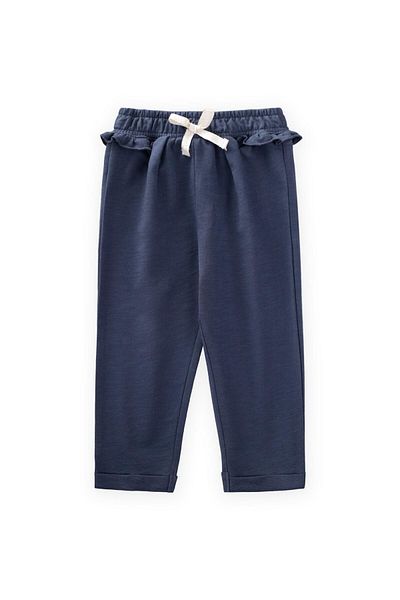 Cigit Ruffled Tracksuit 1-5 Years Navy Blue