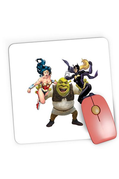 OEM Mousepad Gaming Shrek Wonder Woman Catwoman Super Hero Medieval Era, 21x19 см