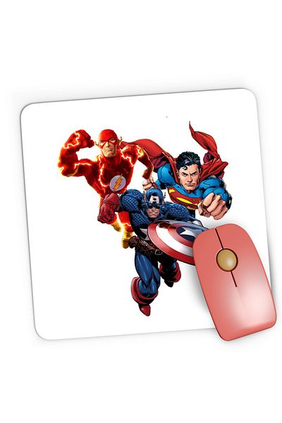 OEM Mousepad Gaming Flash Captain America Superman Fly Mystery Supranatural, 21x19 см