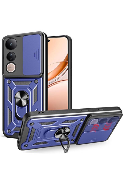 m.tk moveteck Vivo V50 Lite 4G Kılıf Kamera Korumalı Sürgülü Yüzüklü Armor Mi...