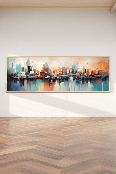 Artavessa Tek Parça Gerçek Ham Ahşap Yatay Panorama Çerçeveli Tablo - Model 19