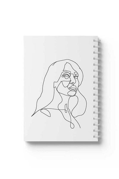 LOWHA Spiral Notebook with Front and Back Hard Covers Featuring Girl Design