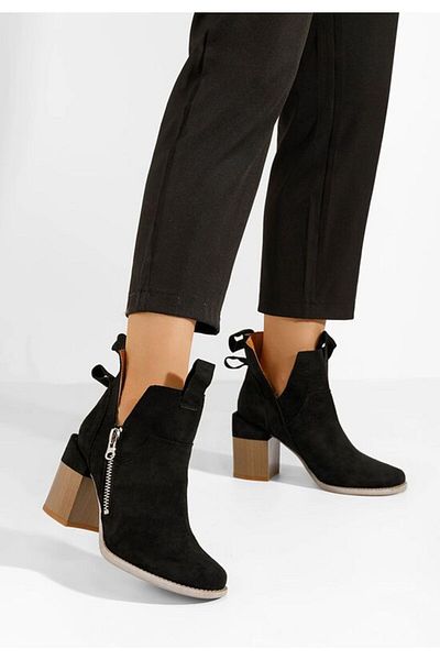 B T Shoes Black Iriel heeled ankle boots