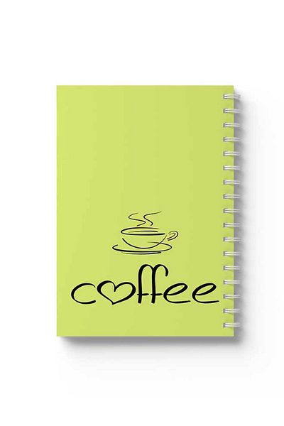LOWHA Spiral Notebook with Front and Back Hard Covers Featuring Coffee Design
