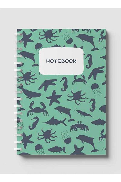 LOWHA Spiral Notebook with Front and Back Hard Covers Featuring Sea Ocean Theme Design