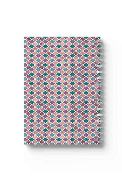 LOWHA Spiral Notebook with Front and Back Hard Covers Featuring Colourful Shapes Design