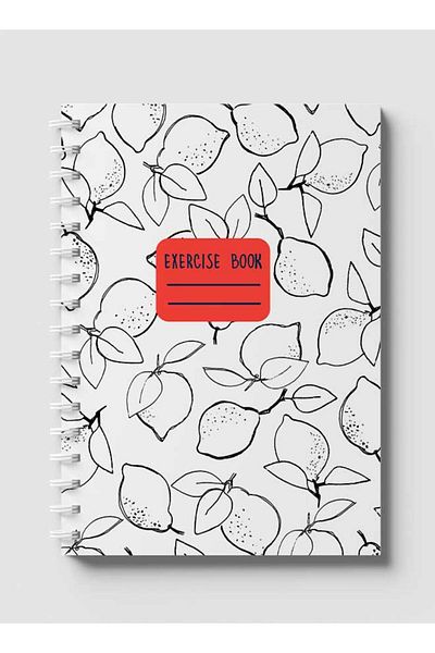 LOWHA Spiral Notebook with Front and Back Hard Covers Featuring Colorless Lemon Design