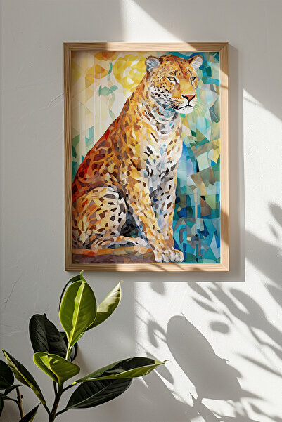 Artavessa One Piece Real Raw Wooden Framed Mosaic Themed Painting - Model 28