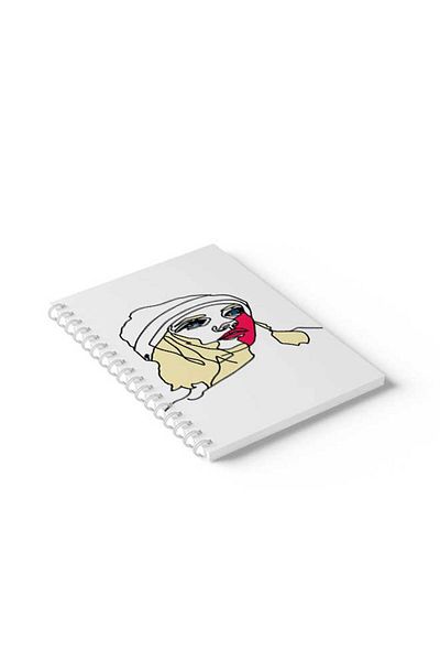LOWHA Spiral Notebook with Front and Back Hard Covers Featuring Girl Design
