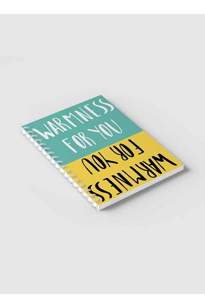 LOWHA Spiral Notebook with Front and Back Hard Covers Featuring Warmness for You Text Design