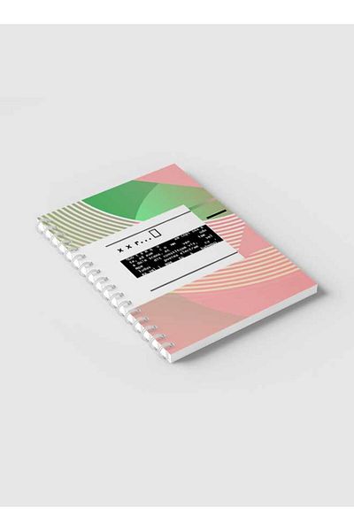 LOWHA دفتر ملاحظات حلزوني مع غلافين أمامي وخلفي صلبين بتصميم تجريدي