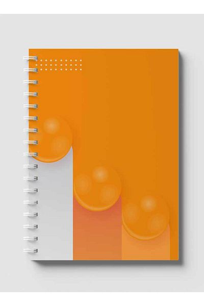 LOWHA Spiral Notebook with Front and Back Hard Covers Featuring Circular Shapes & Gradient Design