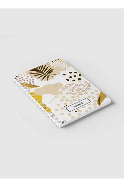 LOWHA Spiral Notebook with Front and Back Hard Covers Featuring Abstract Floral Design