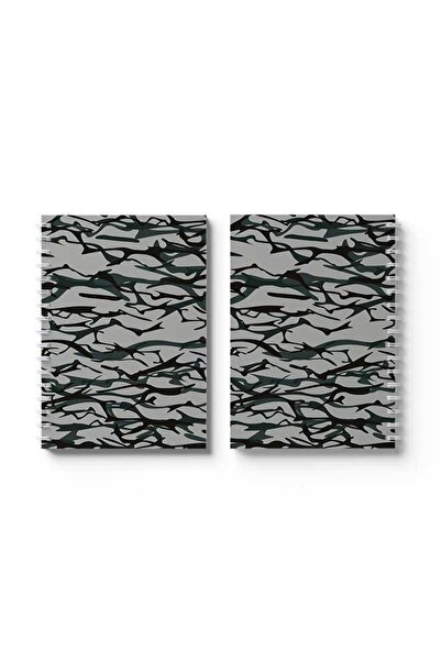 LOWHA دفتر ملاحظات حلزوني مع غلافين أمامي وخلفي صلبين بتصميم أشكال