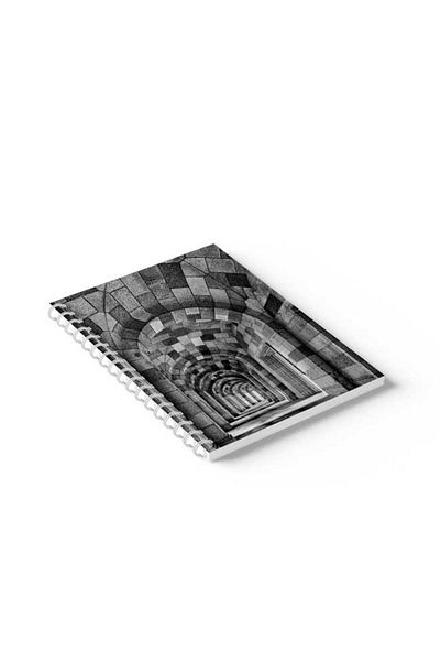 LOWHA Spiral Notebook with Front and Back Hard Covers Featuring Long Hall Design