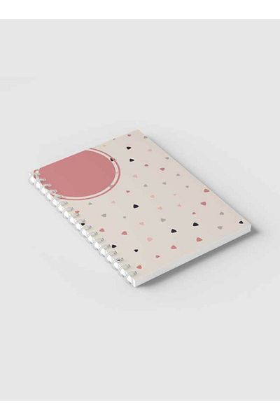 LOWHA Spiral Notebook with Front and Back Hard Covers Featuring Graphic Shapes Design