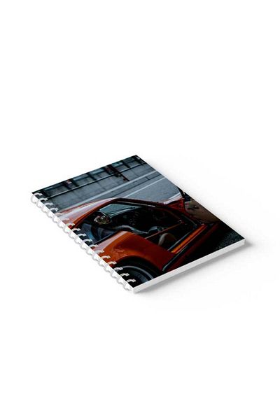 LOWHA Spiral Notebook with Front and Back Hard Covers Featuring Racing Car Design