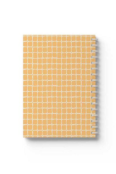 LOWHA Spiral Notebook with Front and Back Hard Covers Featuring Squares Design