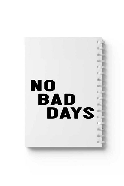 LOWHA Spiral Notebook with Front and Back Hard Covers Featuring No Bad Days Design