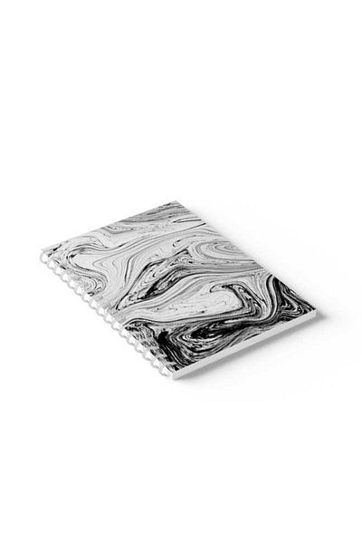 LOWHA Spiral Notebook with Front and Back Hard Covers Featuring Marble Design