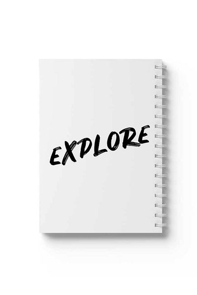 LOWHA Spiral Notebook with Front and Back Hard Covers Featuring Explore Design