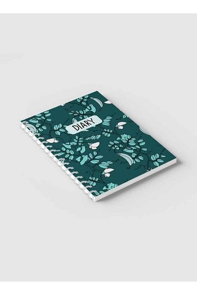 LOWHA Spiral Notebook with Front and Back Hard Covers Featuring Peas Seamless Design