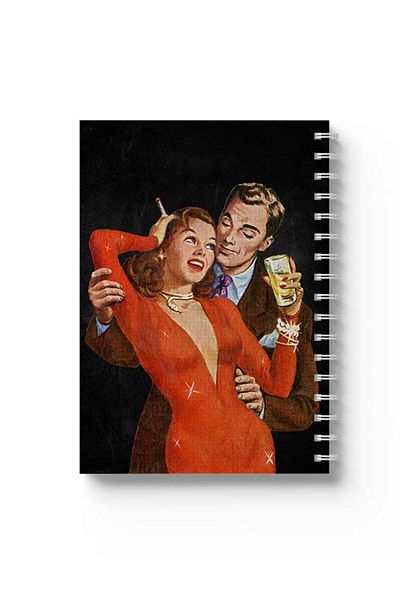 LOWHA Spiral Notebook with Front and Back Hard Covers Featuring Classy Woman Design
