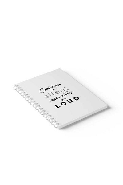 LOWHA Spiral Notebook with Front and Back Hard Covers Featuring English Phrase Design