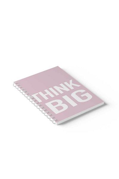 LOWHA Spiral Notebook with Front and Back Hard Covers Featuring Think Big Design