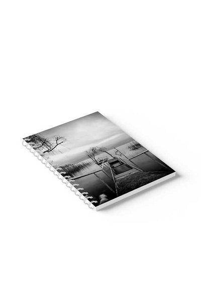 LOWHA Spiral Notebook with Front and Back Hard Covers Featuring River Walk Design