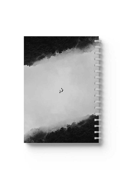 LOWHA Spiral Notebook with Front and Back Hard Covers Featuring Sky Diving Design