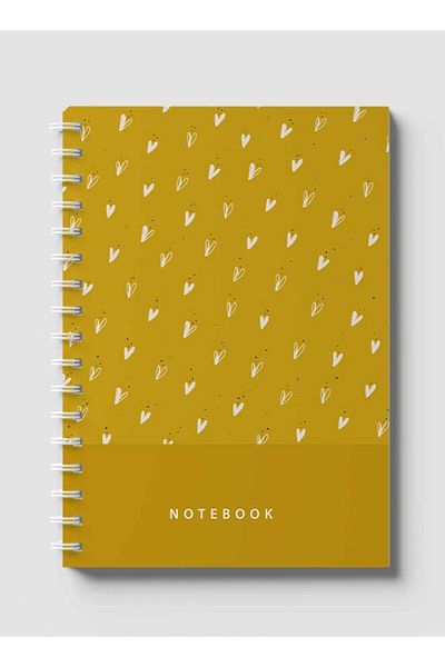 LOWHA Spiral Notebook with Front and Back Hard Covers Featuring Abstract Floral Design